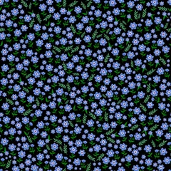 Fototapete Kleine Blumen Schönes nahtloses Ditsy-Muster mit kleinem Blumenvektor