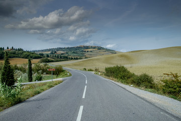 Panoramic views of Pienza, Tuscany, Italy