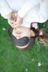 Frau jung hübsch schön