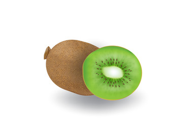 realistic 3d vector of kiwi fruit on isolated background