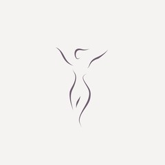woman shape body line illustration vector