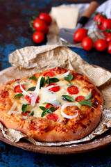 Homemade Pizza Margarita with Tomatoes