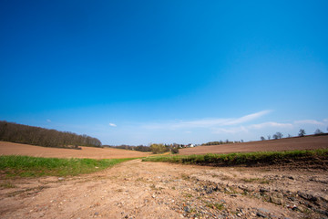 spring plowed fields for agriculture