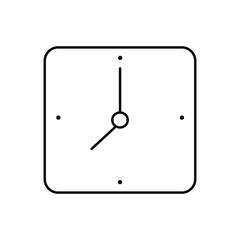Square clock outline icon