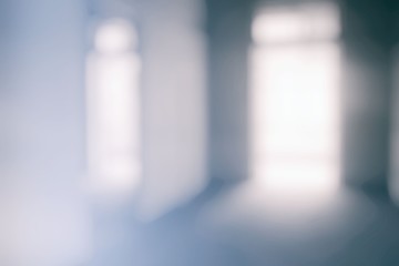 White Blurred Empty Interior Room Background.