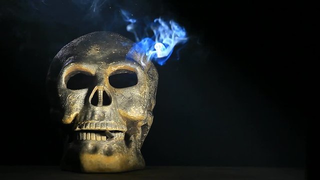 skull smoke hd footage 
