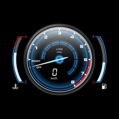 Naklejka premium Truck speedometer or car, motorcycle odograph