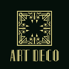 Vintage ornamental retro modern art deco logo template for design