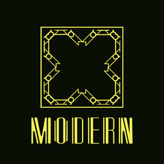 Vintage ornamental retro modern art deco logo template for design