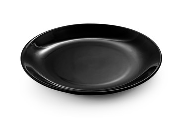 black plate isolated on white background