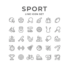 Gordijnen Set line icons of sport © motorama