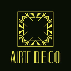 Vintage ornamental retro modern art deco logo template for design