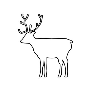 silhouette of a deer icon. Element of zoo for mobile concept and web apps icon. Outline, thin line icon for website design and development, app development