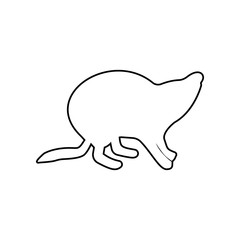 Beaver silhouette icon. Element of zoo for mobile concept and web apps icon. Outline, thin line icon for website design and development, app development