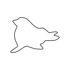 Obraz premium seal silhouette icon. Element of zoo for mobile concept and web apps icon. Outline, thin line icon for website design and development, app development