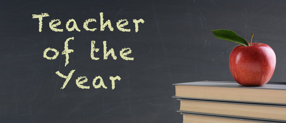 School Concept: Teacher of the Year on Chalkboard
