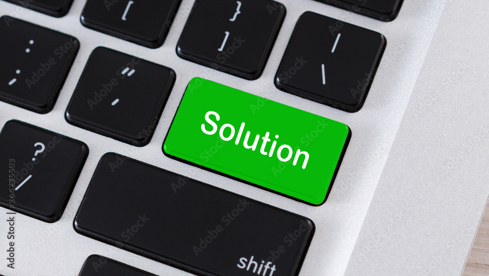 Aufkleber Word Solution on enter key of computer keyboard