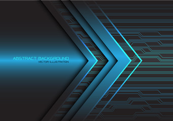 Abstract blue arrow light circuit power direction design modern futuristic technology background vector illustration.