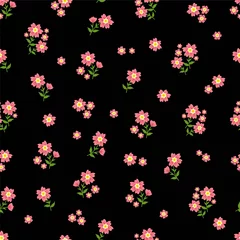 Tapeten Kleine Blumen Schönes nahtloses Ditsy-Muster mit kleinem Blumenvektor