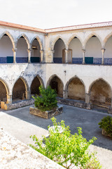 Obraz premium KNIGHTS OF THE TEMPLAR (CONVENT OF CHRIST) IN TOMAR, PORTUGAL. THE WALLS ARE DECORATED WITH BLUE TILES SO TYPICAL FOR PORTUGAL.