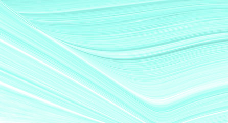A wave pattern of white and blue. The background is turquoise with streaks and curved lines.
