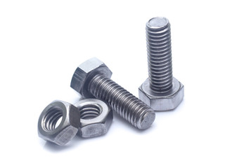 bolt and nut isolated on white background