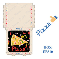 ready to print_3_pizza food packaging box layout design
