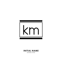 K M KM Initial logo letter with minimalist concept. Vector with scandinavian style logo.