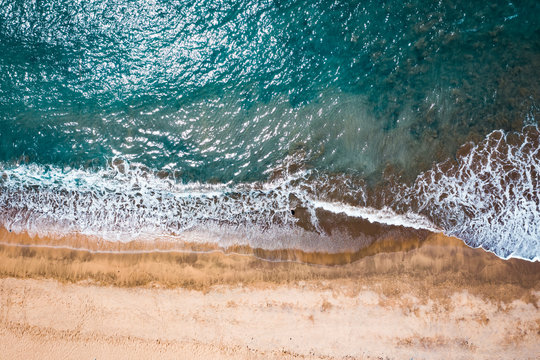 Aerial photo of summer beach and sea 