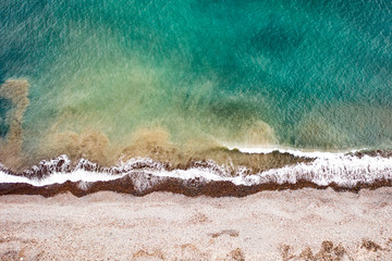 Aerial photo of summer beach and sea 