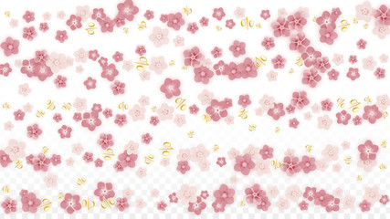 Vector Spring or Summer Sale Background with Flowers and Percent for Banner Design. Good for Special Hot Holiday Discount Offer, Black Friday, Fashion Promotion Action. Romantic Sakura Illustration.