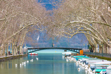 Pont des Amours in Annecy, France - obrazy, fototapety, plakaty