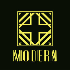 Vector geometric modern art deco style logo decoration