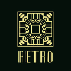 Vector geometric modern art deco style logo decoration