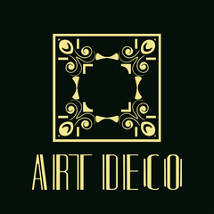 Vector geometric modern art deco style logo decoration