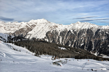 Racines-Jaufen ski center, Trentino, Italy, winter Dolomiten Alps