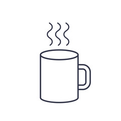 Coffee mug vector line icon