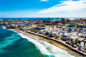 Fototapeta premium Aerial photo of summer beach and sea 