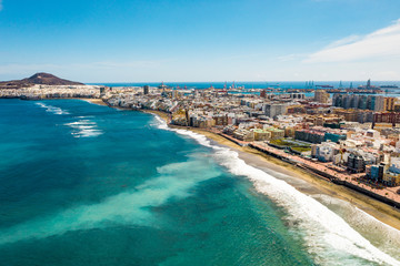 Aerial photo of summer beach and sea 