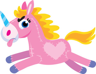 toy pink unicorn with tongue