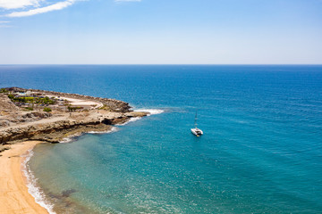 Aerial photo of summer beach and sea 