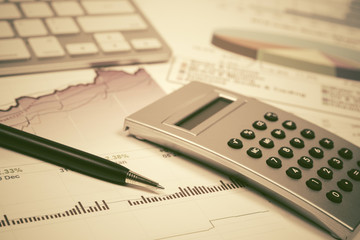 Financial accounting stock market graphs and charts