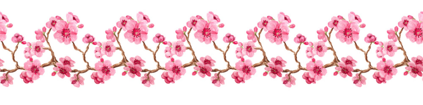 Seamless pattern with sakura