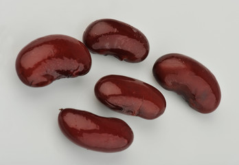 Red kidney bean isolated on gray background