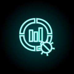 beetle in financial terms neon icon. Elements of Virus, antivirus set. Simple icon for websites, web design, mobile app, info graphics