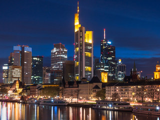 Frankfurt skyline in the night