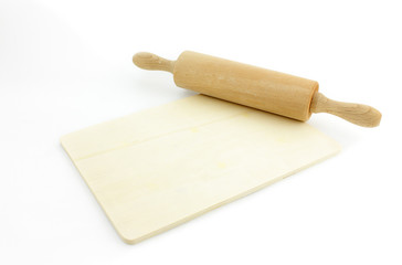 rolling pin and cutting board