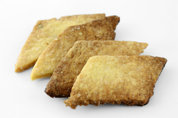 crackers on white background
