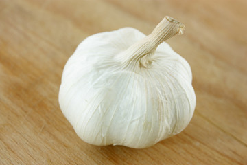 garlic on wooden background