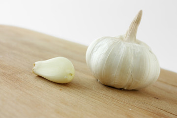 garlic on a white background